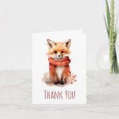 Cute Fox Pup in a Red Scarf サンキューカード (正面)