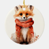 Cute Fox Pup in a Red Scarf セラミックオーナメント (裏面)