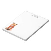 Cute Fox Pup in a Red Scarf ノートパッド (回転)