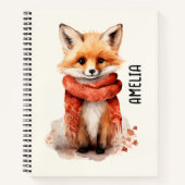 Cute Fox Pup in a Red Scarf ノートブック (正面)