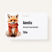 Cute Fox Pup in a Red Scarf バッジ (裏面)