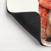 Cute Fox Pup in a Red Scarf マウスパッド (コーナー)