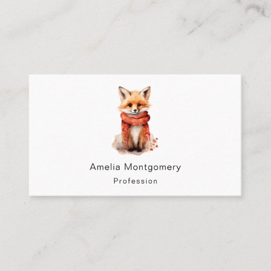 Cute Fox Pup in a Red Scarf 名刺 (正面)