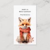 Cute Fox Pup in a Red Scarf 名刺 (正面)