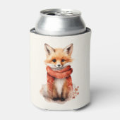 Cute Fox Pup in a Red Scarf 缶クーラー (缶正面)