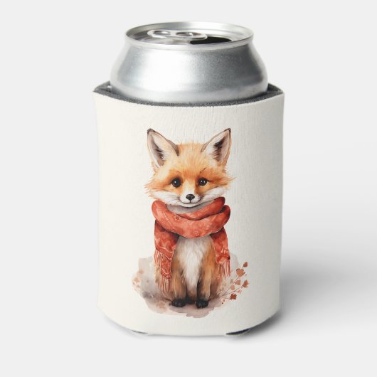 Cute Fox Pup in a Red Scarf 缶クーラー (缶裏面)
