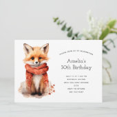 Cute Fox Pup in a Red Scarf Birthday 招待状 (スタンド正面)