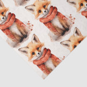 Cute Fox Pup in a Red Scarf Pattern 薄葉紙 (詳細)