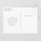 Cute Fox Pup in a Red Scarf Thank You ポストカード (裏面)