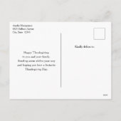 Cute Fox Pup in a Red Scarf Thanksgiving シーズンポストカード (裏面)