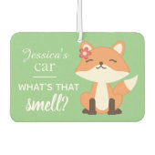 Cute Fox Sniffing the Air Personalised カーエアーフレッシュナー (正面)