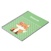 Cute Fox Sniffing the Air Personalised ノートブック (左側)