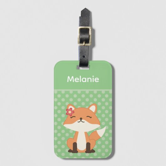 Cute Fox Sniffing the Air Personalised ラゲッジタグ (正面縦)