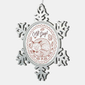 Cute Fox Snowflake Framed Ornament スノーフレークピューターオーナメント (右)