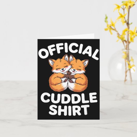 Cute Fox Snuggle Couple This Is My Cuddle  カード (黄色い花)