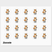 Cute Fox Sticker – Cozy Animal Illustration ラウンドシール (シート)