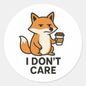 Cute Fox Sticker – Cozy Animal Illustration ラウンドシール (正面)