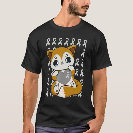 Cute Fox With Ribbon For Dyslexia Awareness Tシャツ (正面)
