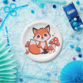 Cute Fox Woodland Animal Party Design  ペーパープレート (パーティー)