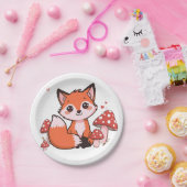 Cute Fox Woodland Animal Party Design  ペーパープレート (パーティー)