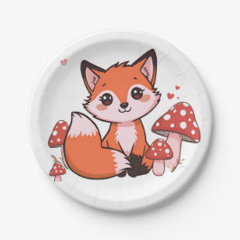 Cute Fox Woodland Animal Party Design  ペーパープレート