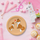 Cute foxes ペーパープレート (パーティー)