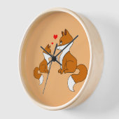 Cute foxes 壁時計 (傾斜)