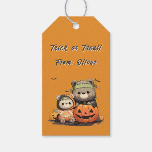 Cute Frankenstein Bear Halloween Spooky Season ギフトタグ