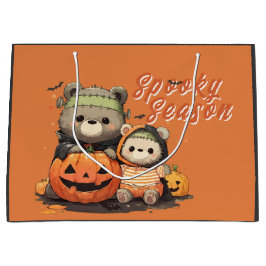 Cute Frankenstein Bear Halloween Spooky Season ラージペーパーバッグ