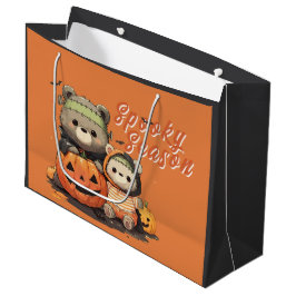 Cute Frankenstein Bear Halloween Spooky Season ラージペーパーバッグ