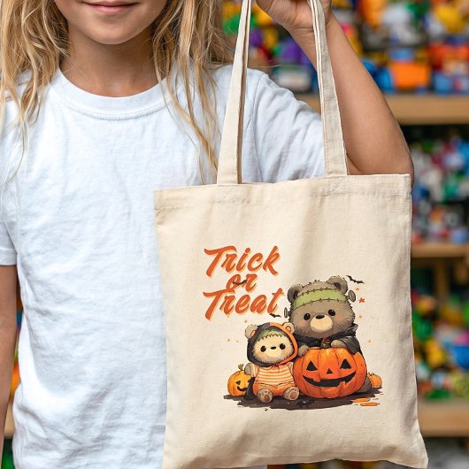 Cute Frankenstein Bear Halloween Trick or Treat トートバッグ