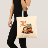 Cute Frankenstein Bear Halloween Trick or Treat トートバッグ (正面(商品))