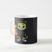 Cute Frankenstein Cat Monster – Kawaii Spooky Hall コーヒーマグカップ (正面左)