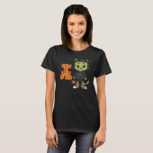 Cute Frankenstein Cat Monster – Kawaii Spooky Hall Tシャツ (正面フル)