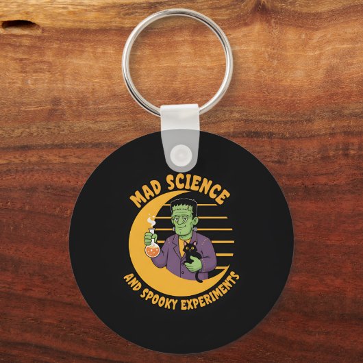 Cute Frankenstein Mad Science Keychain キーホルダー (正面)