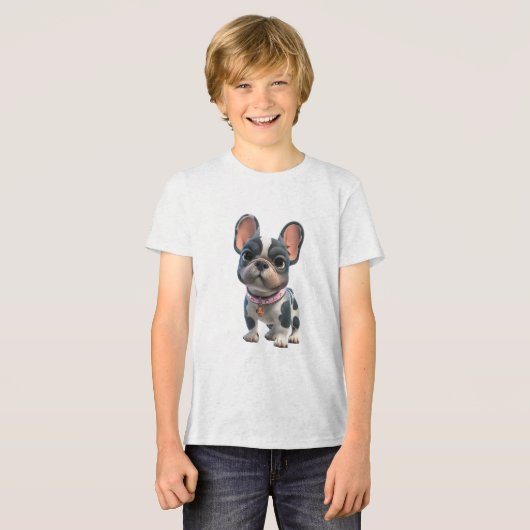 Cute French Bulldog トライブレンドＴシャツ (正面全面)