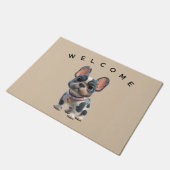 Cute French Bulldog ドアマット (アングル)