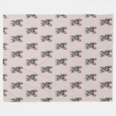 Cute French Bulldog フリースブランケット (正面(横))