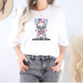 Cute French Bulldog American Flag with Hearts Tシャツ