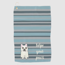 Cute French Bulldog Blue Striped ゴルフタオル