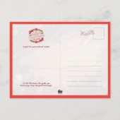 Cute French Bulldog by the Christmas Fireplace シーズンポストカード (裏面)