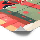 Cute French Bulldog by the Christmas Fireplace ポスター (角)