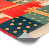 Cute French Bulldog by the Christmas Fireplace ポスター (角)