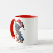 Cute French Bulldog Christmas Santa Pet Dog Lover  マグカップ (正面左)