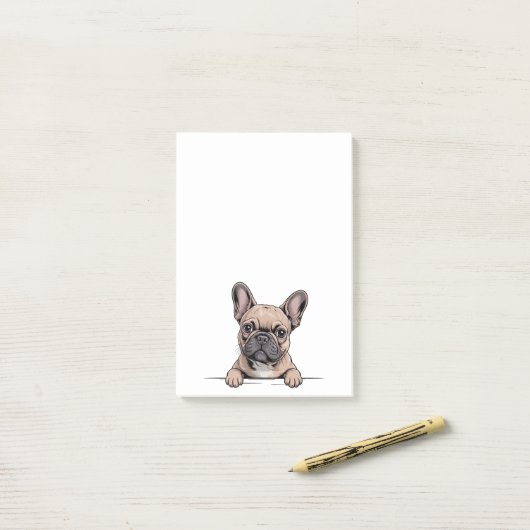 Cute French Bulldog Frenchie ポストイット (デスク上)