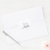 Cute French Bulldog, Frenchie Thinking of you ハートシール (封筒)
