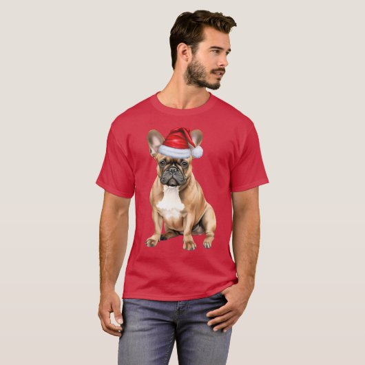 Cute French Bulldog Funny Christmas Tシャツ (正面フル)