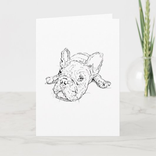 Cute French Bulldog Greeting Card カード (正面)