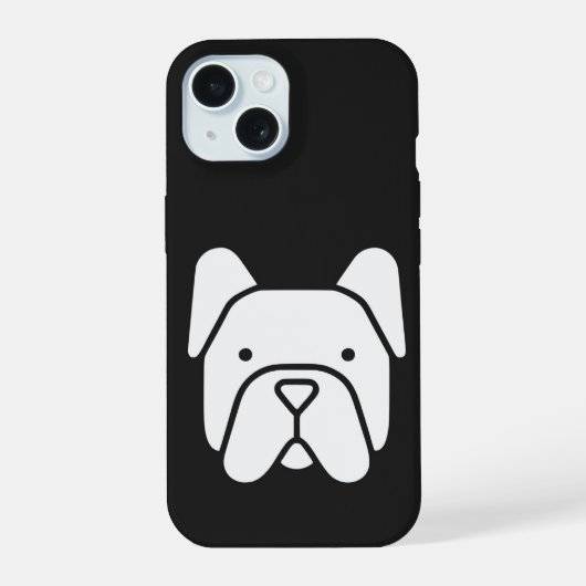 Cute French Bulldog iPhone 15ケース (裏面)