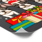 Cute French Bulldog Le Frenchie Christmas Tree Xma ポスター (角)